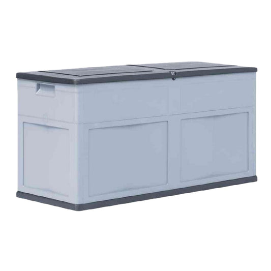 Baúl de almacenamiento de resina con tapa superior, color gris claro